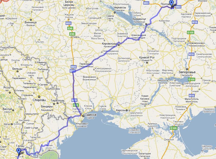 Карта одесса тирасполь